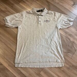 Harley-Davidson Mens Grey Textured Cotton Polo Shirt Size L Bin J-5